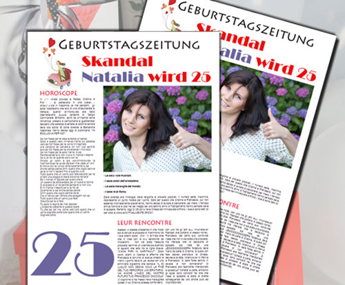 Hochzeitszeitung gestalten
